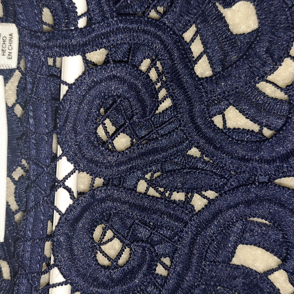 NWT Rafaella Navy Lace Top - Picture 5 of 5